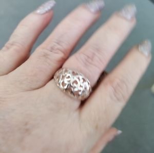 Sz9 Sterling silver hearts ring